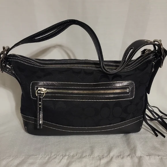 Coach Black Shoulder Bag with Tassel - Picture 2 of 8